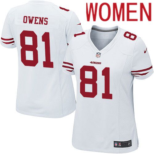 Women San Francisco 49ers 81 Terrell Owens Nike White Team Color Game NFL Jersey
